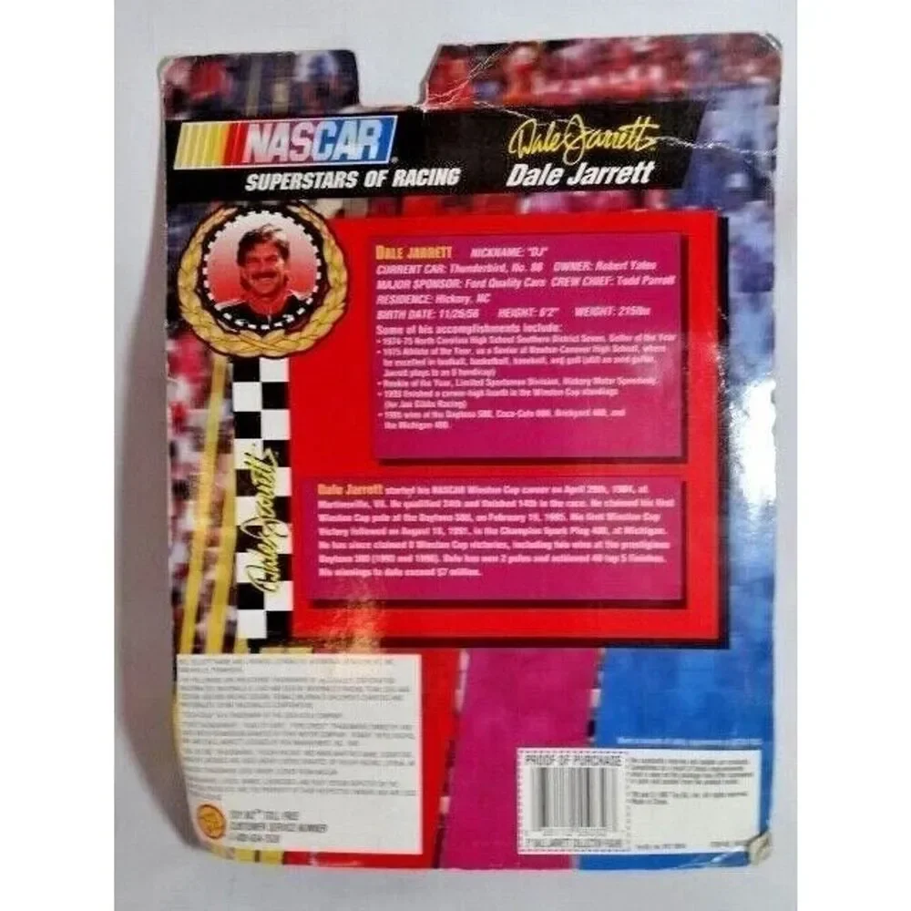 NASCAR Superstars of Racing DALE JARRETT Action Figure Collector Card 1977 Gift